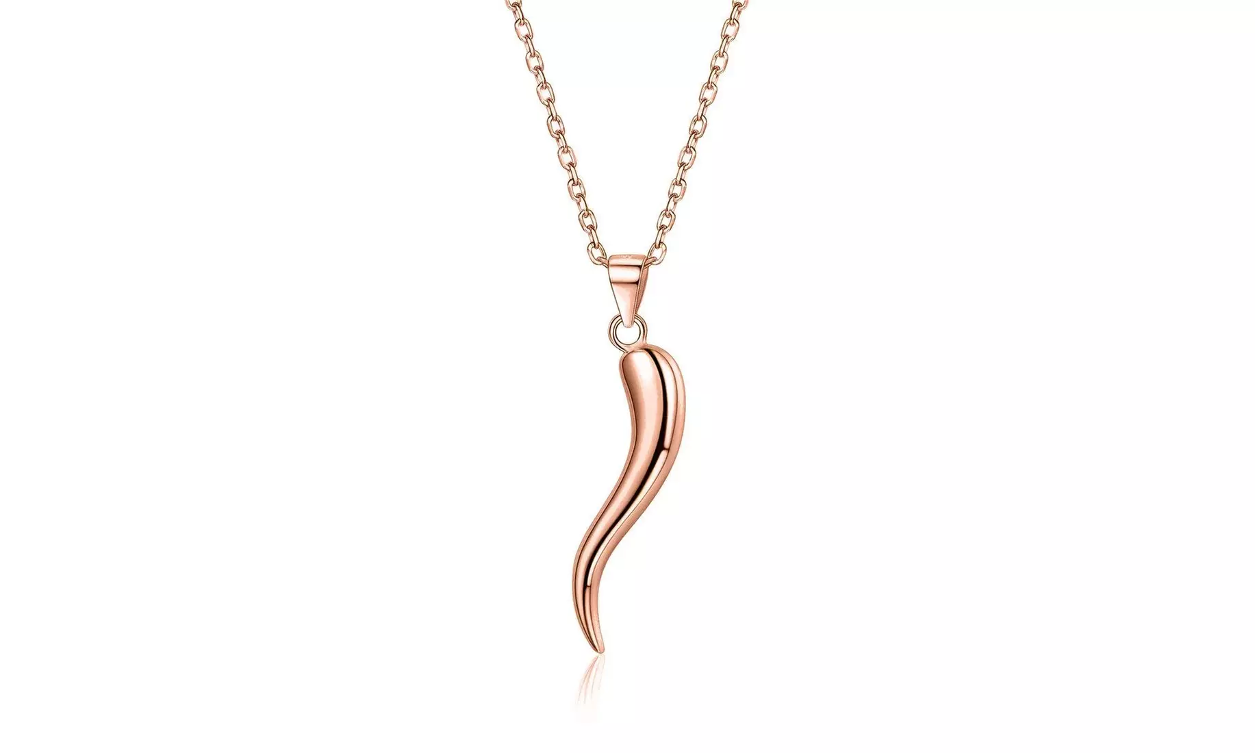 Sterling Silver Italian Horn Necklace