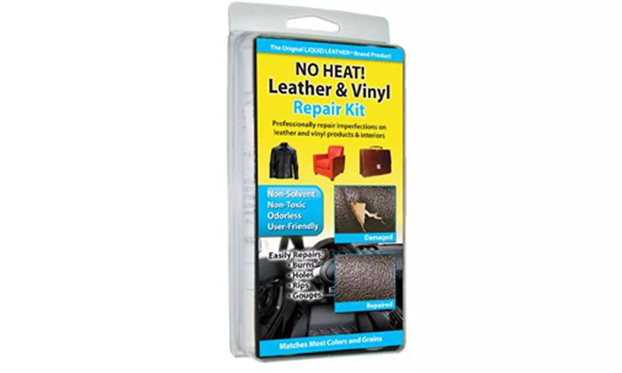 No Heat Liquid Leather & Vinyl Repair Kit Fix Holes Burns Rips Gouges - Second Medium