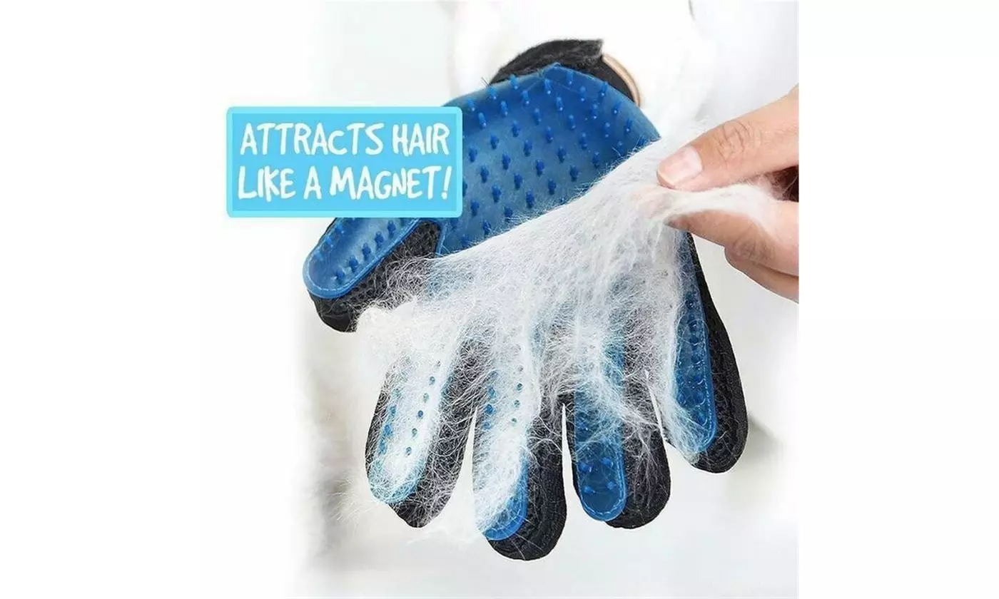 Pet Hair Remover Glove Brush Dog Cat Grooming Massage Soft Bath Deshedding Comb