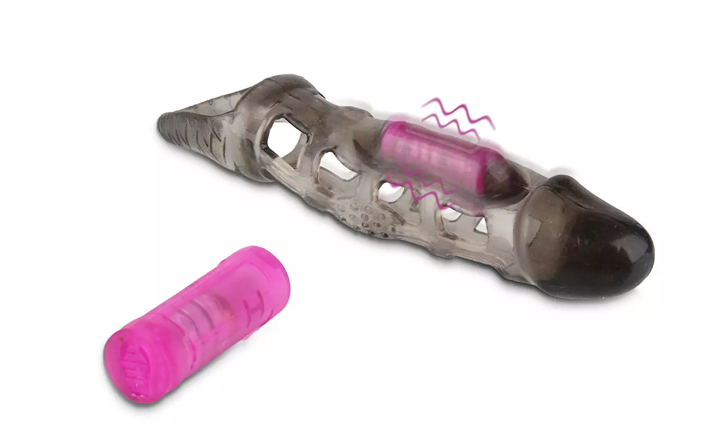 Vibrating Penis Extension Sleeve Girth Enhancer Enlarger - Primary Image