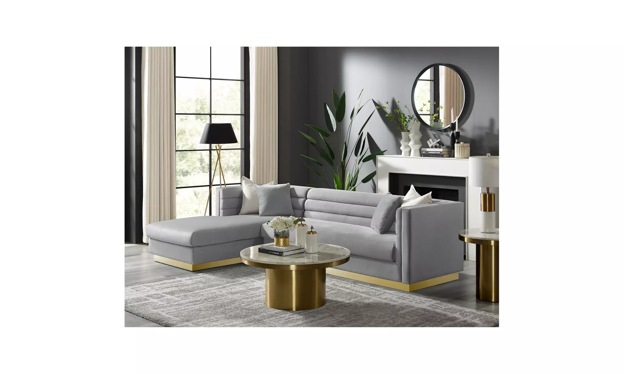Jamarcus Upholstered Left Facing Chaise Sectional Sofa - Primary Image