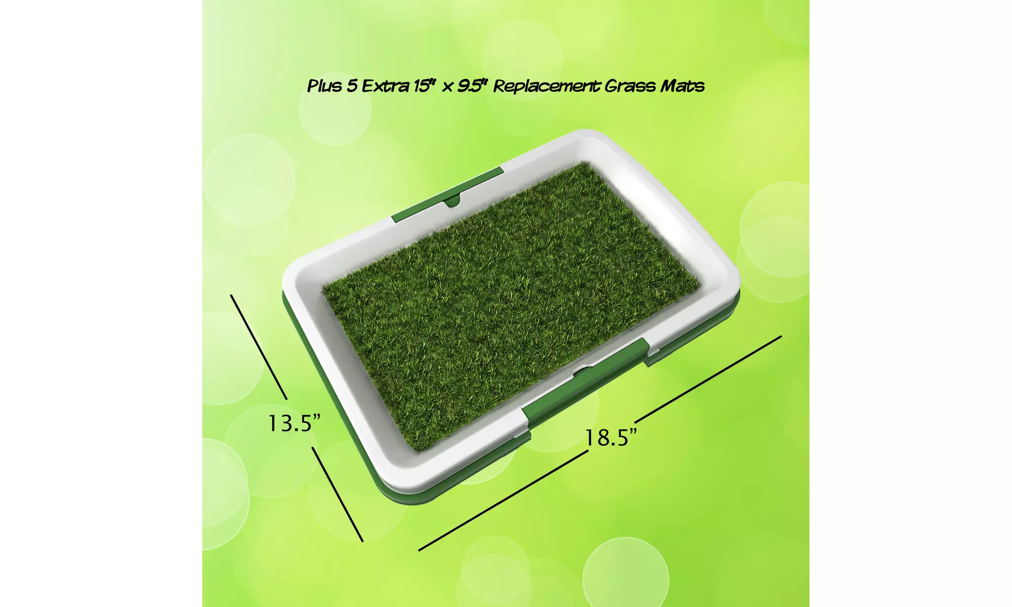 Puppy Potty Trainer Indoor Fake Grass Dog Training Pad with 6 FREE Turf Pads - Second Medium