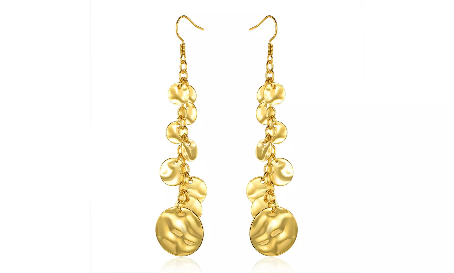 Euphir 18k Gold Overlay Dangle Coin Earring - Second Medium