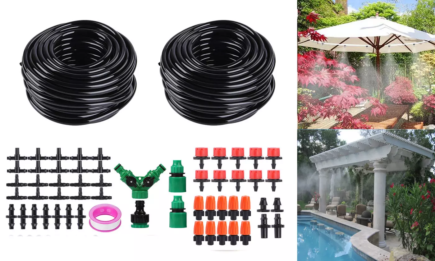 100Ft 30M Auto Drip Irrigation System Kits Timer Micro Sprinkler Garden Watering - Primary Image