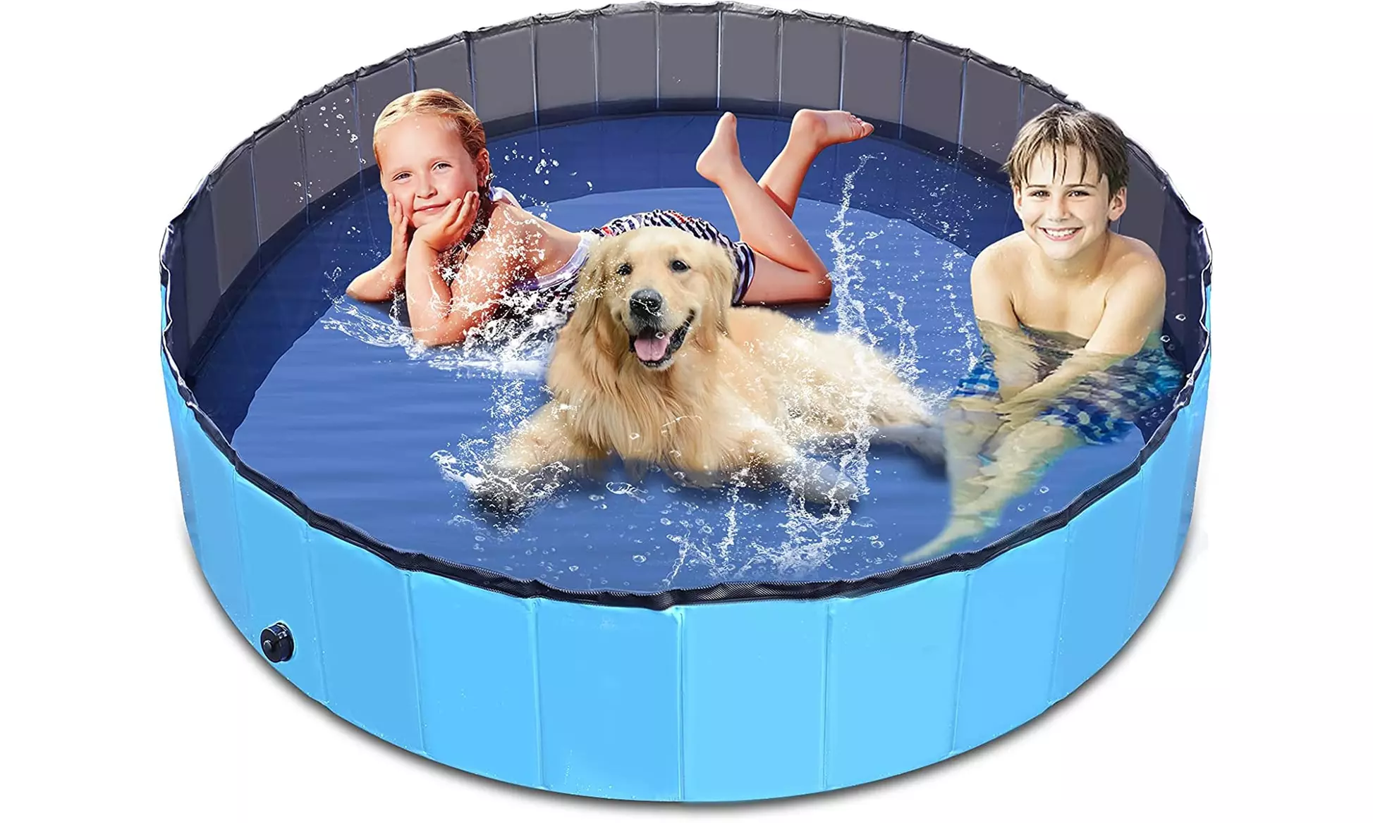 63" Foldable Swimming Pool Bathing Tub Cooling Pool for Dogs Cats and Kids - Primary Image