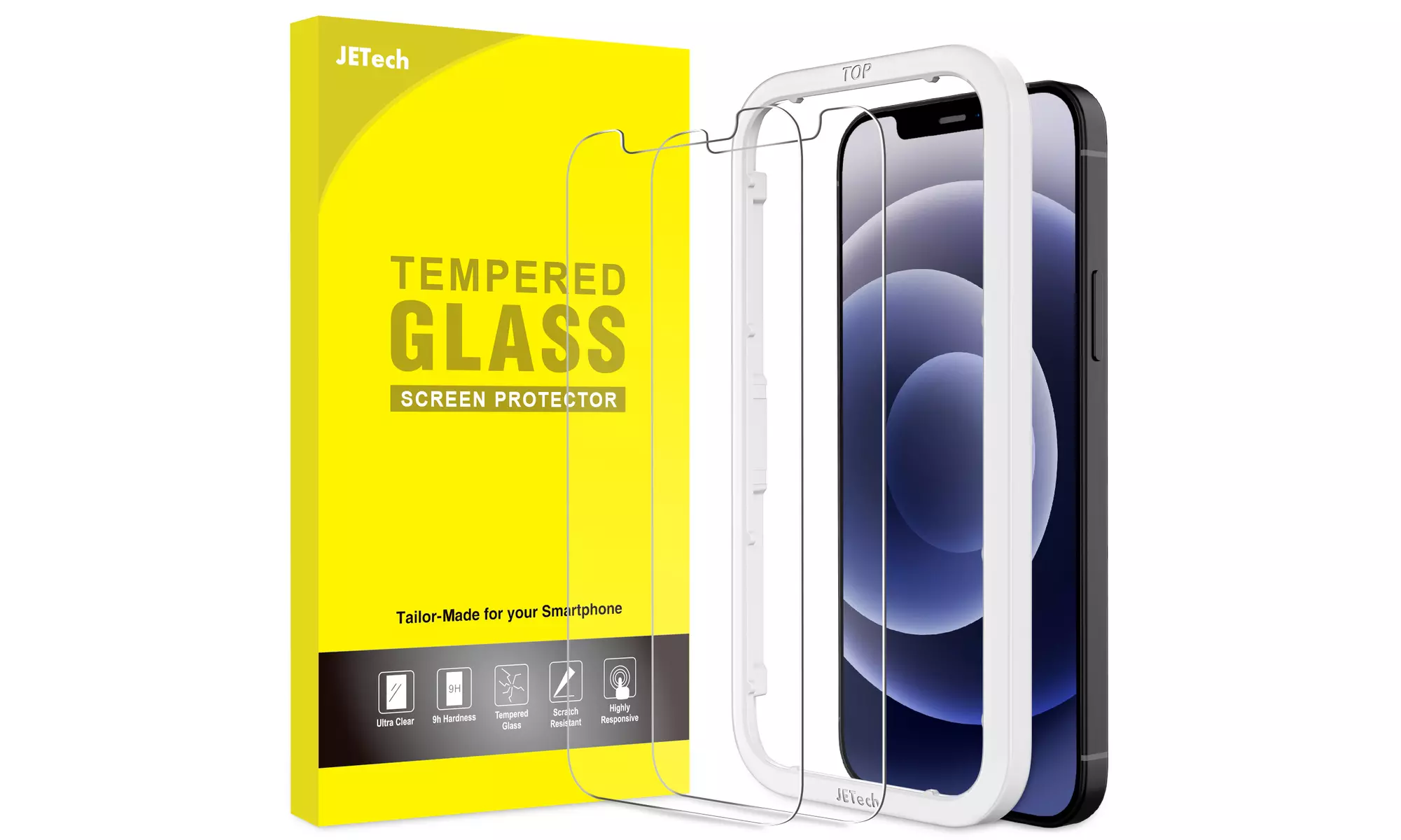 Screen Protector for iPhone 12/13, 12/13 Pro, 13 Pro Max, Easy-Installation Tool - Primary Image