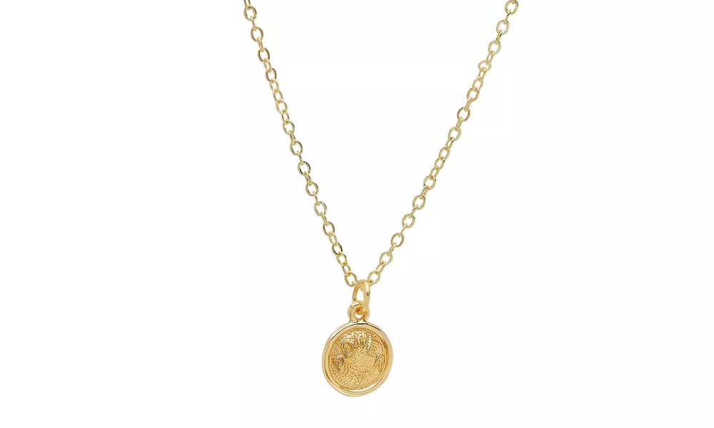 Disc Pendant Necklace In 14K Solid Gold