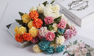 Artificial Hydrangea Flower Bouquet For Weddings,Parties & Decor, Optional Vase