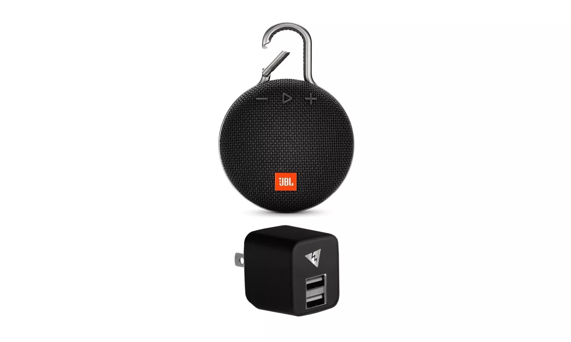 JBL Clip 3 Waterproof Portable Bluetooth Speaker (Black) with USB Adapter - Primary Image