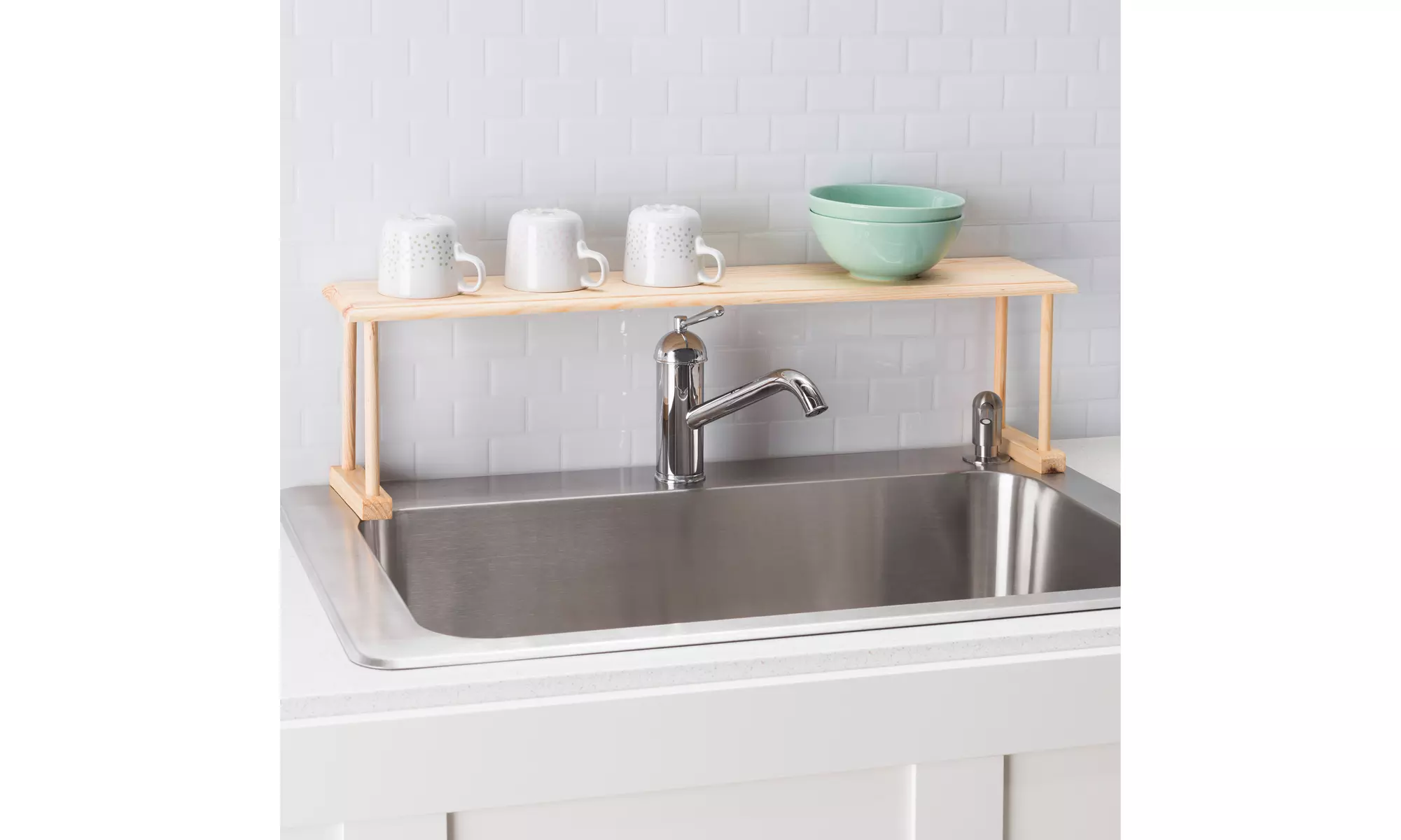 Heritage Houseware Space-Saving Oak Wood Over the Sink Multi-Use Shelf - Second Medium