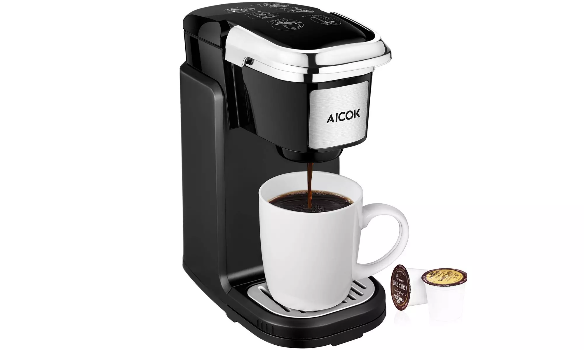 AICOK single-cup coffee machine with removable lid for most K-CUP pods - Primary Image