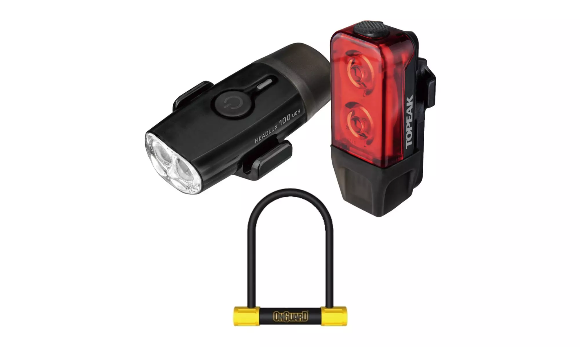 Topeak PowerLux USB Combination Light Set and OnGuard Bulldog STD Bike U-Lock - Primary Image