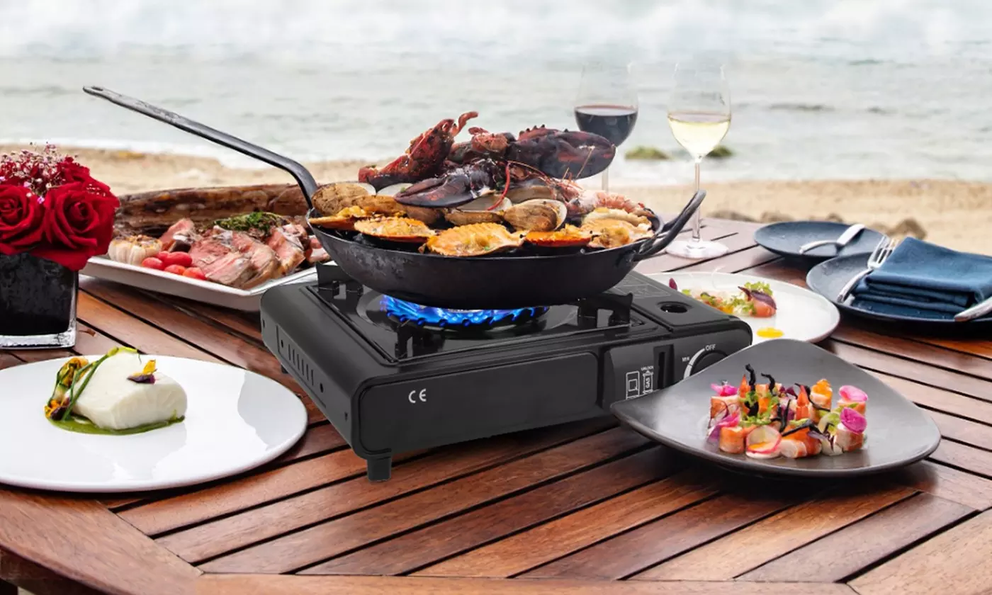 iMounTEK 3300W Portable Butane Gas Stove with Piezo Ignition and 8000BTU Burner