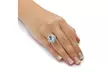 8.60 TCW Oval-Cut Genuine Blue and White Topaz Ring - Second Medium