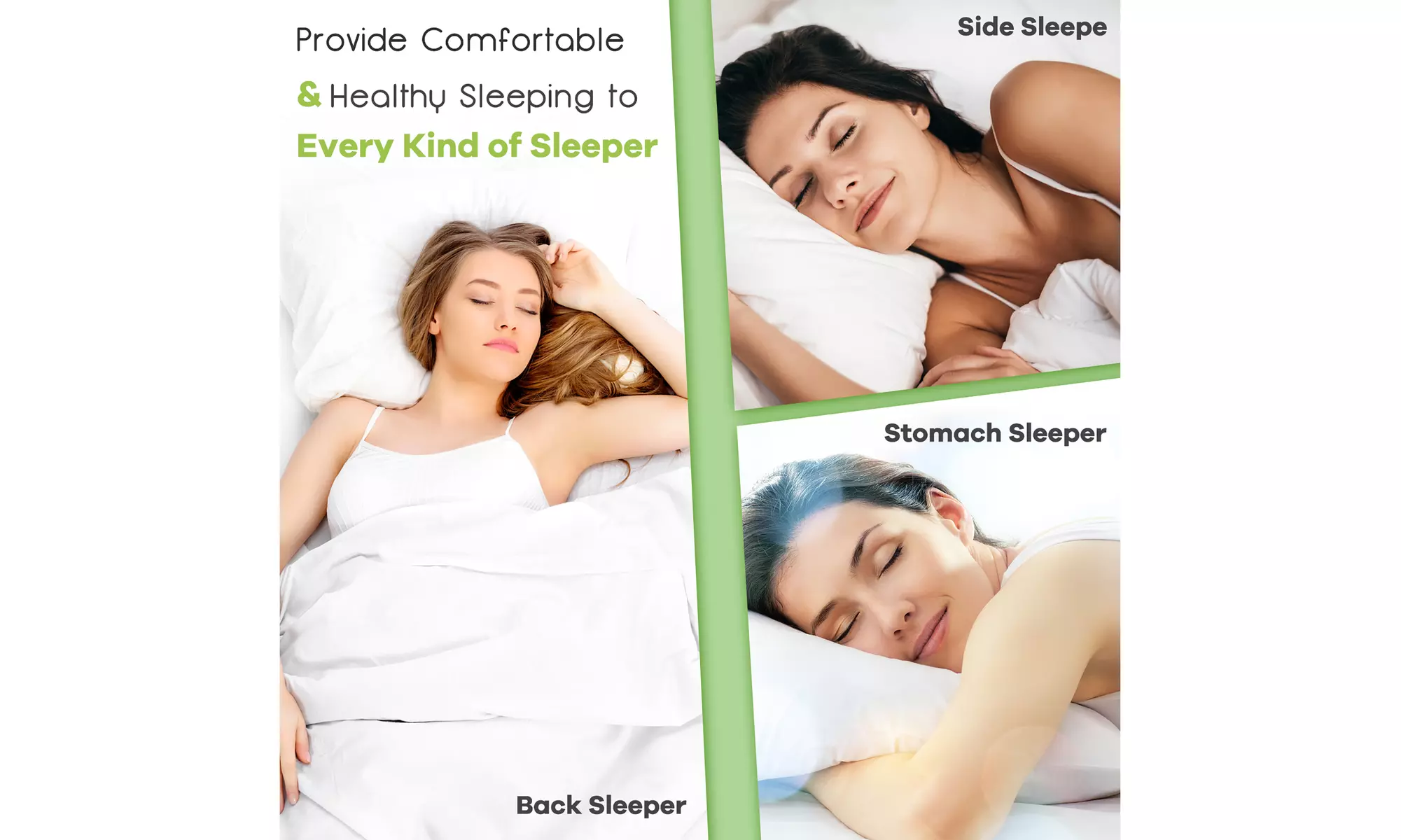 Costway 2Pack Shredded Memory Foam Bed Pillows Bamboo Cooling Cover 28''x18'' 