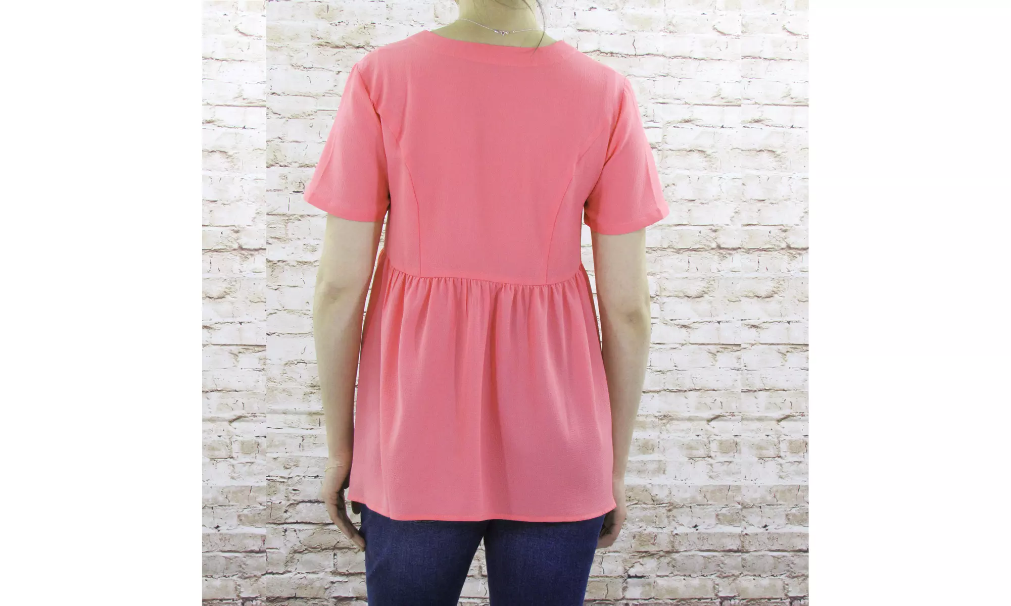 Short Sleeve Button Front Maternity Top - Second Medium