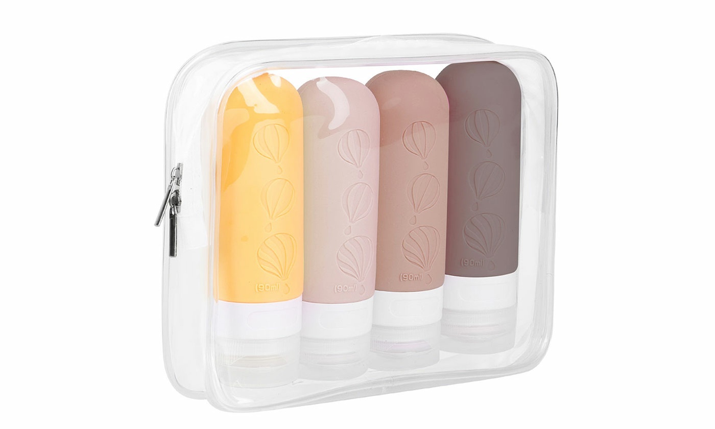 Leak Proof Squeezable Silicone Travel Bottles Kit for Toiletries