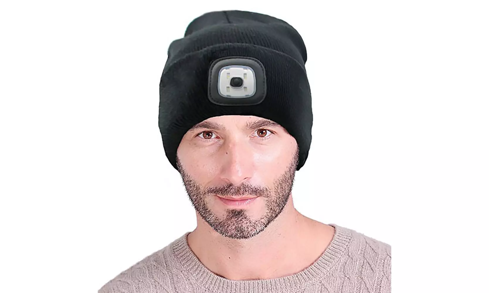 Extremely Bright LED Lighted Beanie Cap, Unisex USB Rechargeable  - Second Medium