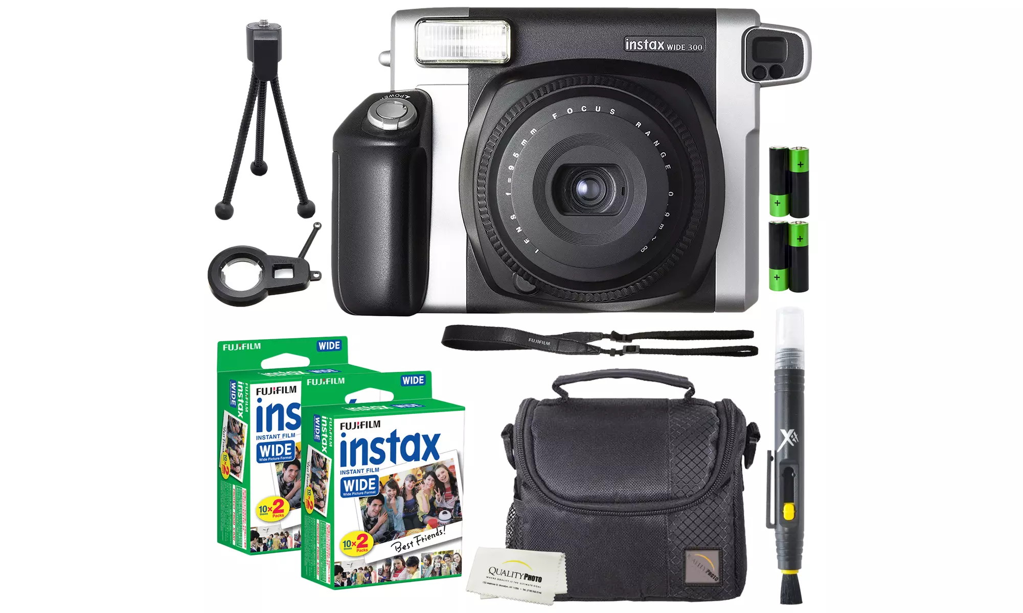 Fujifilm Instax Wide 300 Instant Film Camera w/ 40 Sheets of Film & Accessories - Primary Image