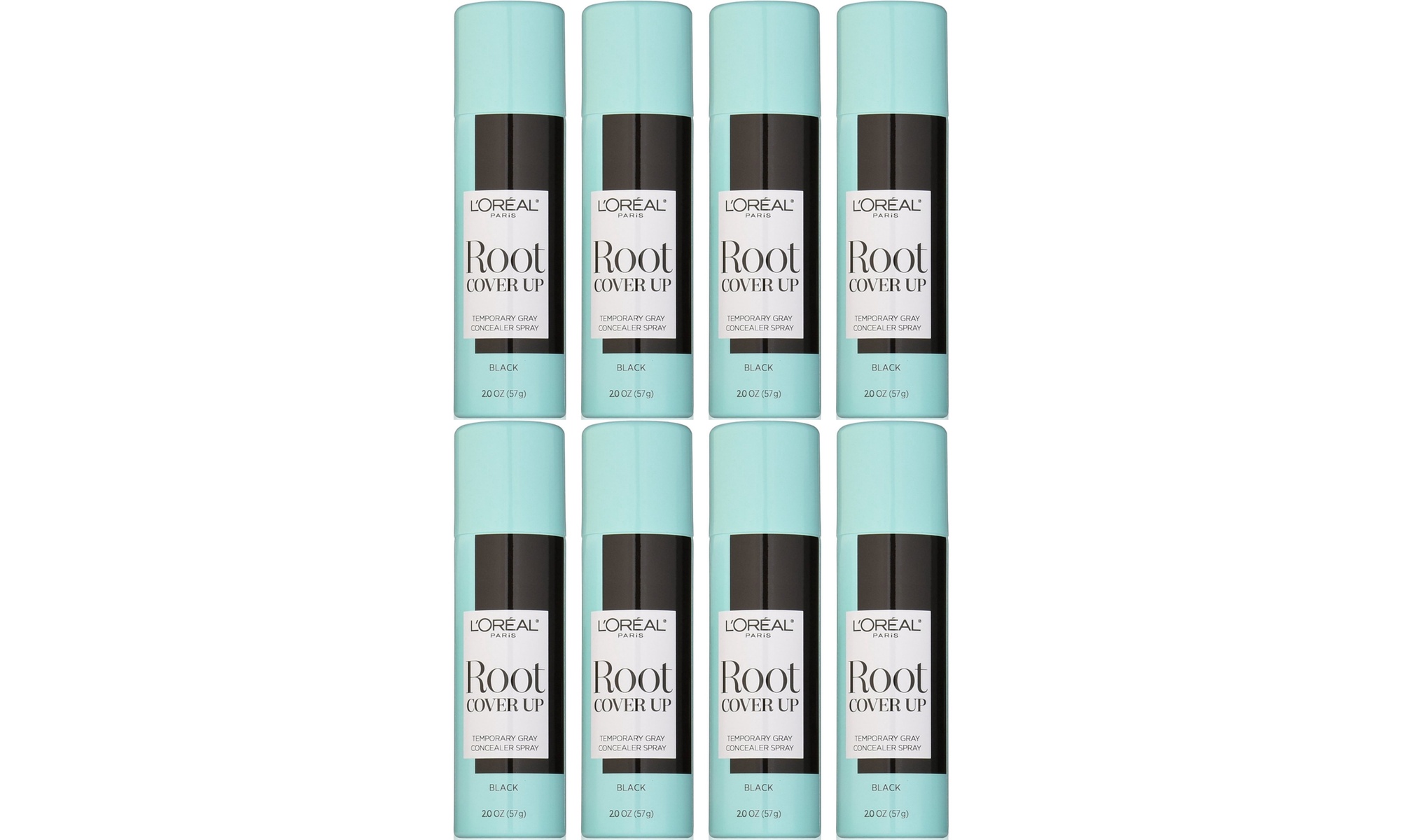  Loreal Root Cover Up Spray, 2 Oz/59mL, Pak of 8 Cans, BLACK Color 