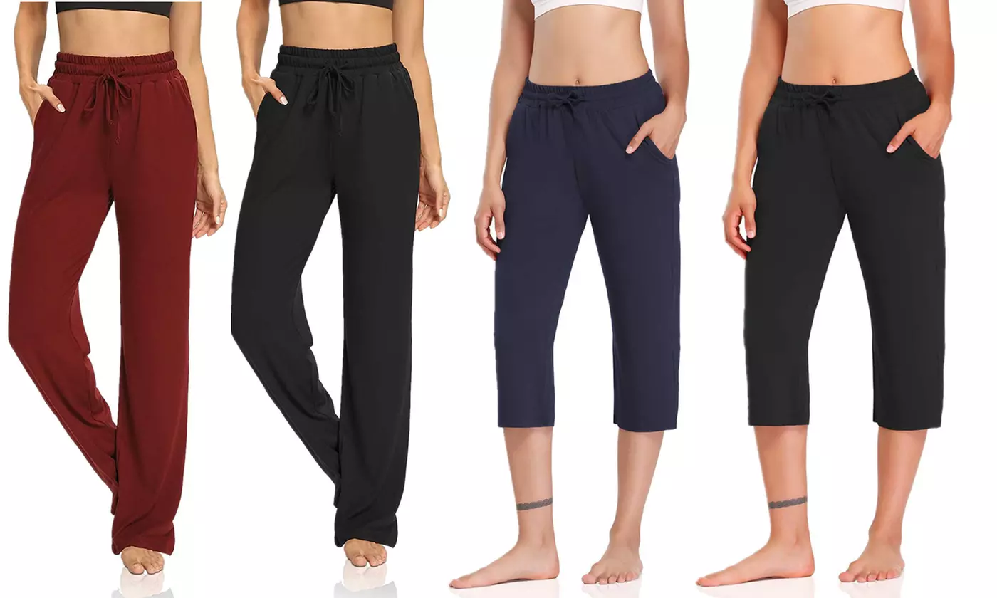 Women's Yoga Pants Loose Drawstring Workout Sweatpants with Pockets - Primary Image