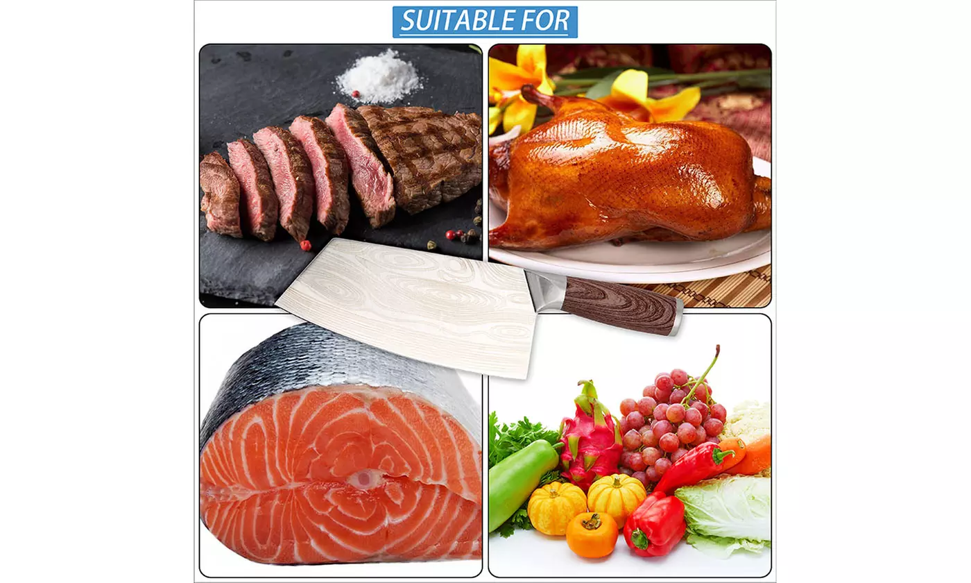Stainless Steel Chinese Sharp Kitchen Knife with Ergonomic Wooden Handle