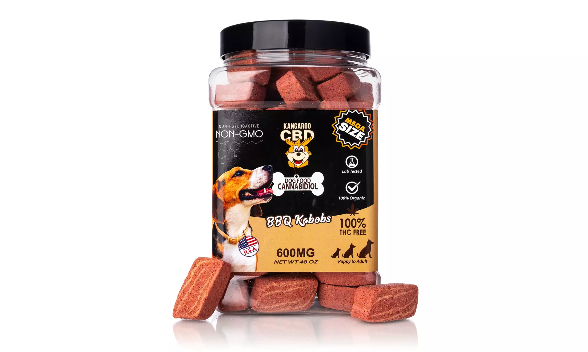 Mega Size 100% Organic CBD Infused Dog Treats (150MG - 600MG) from Kangaroo CBD