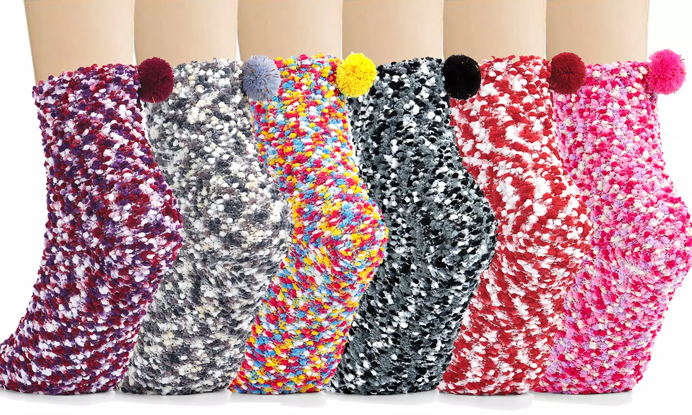 Womens Soft Cozy Fuzzy Socks Winter Warm Slipper Crew Socks - Primary Image
