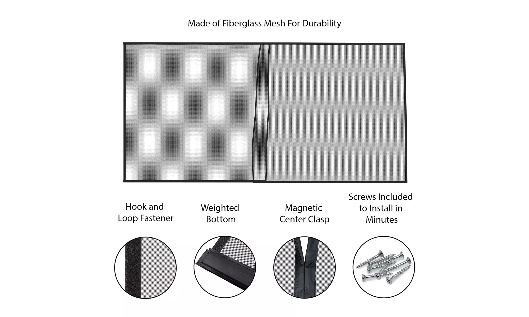 2 Car Garage Door Screen Enclosure Bug Net Middle Opens Over 200 x 88 In