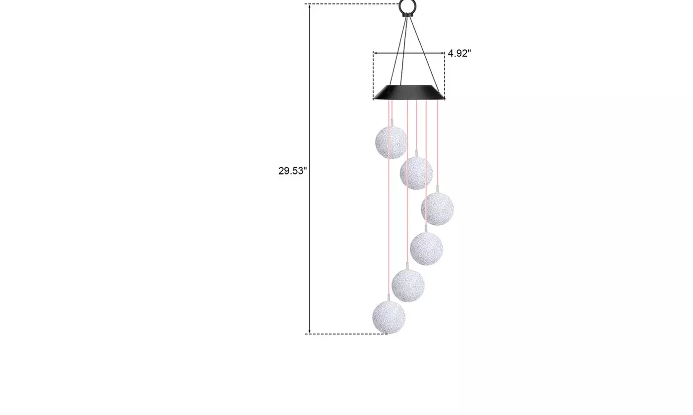 Solar Powered Color Changing LED Wind Chime Lights Yard Garden Decor