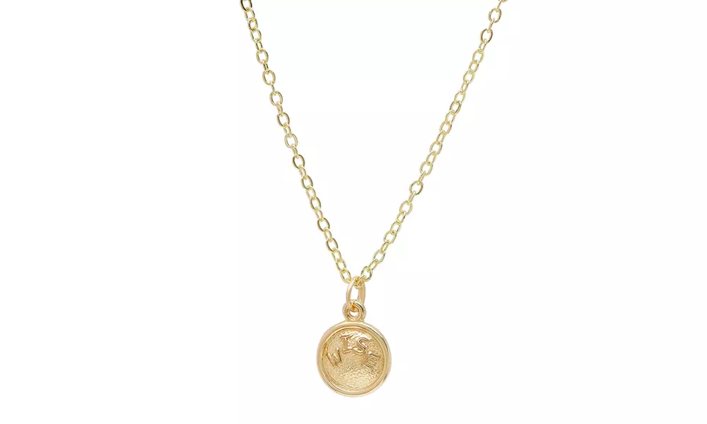 Disc Pendant Necklace In 14K Solid Gold