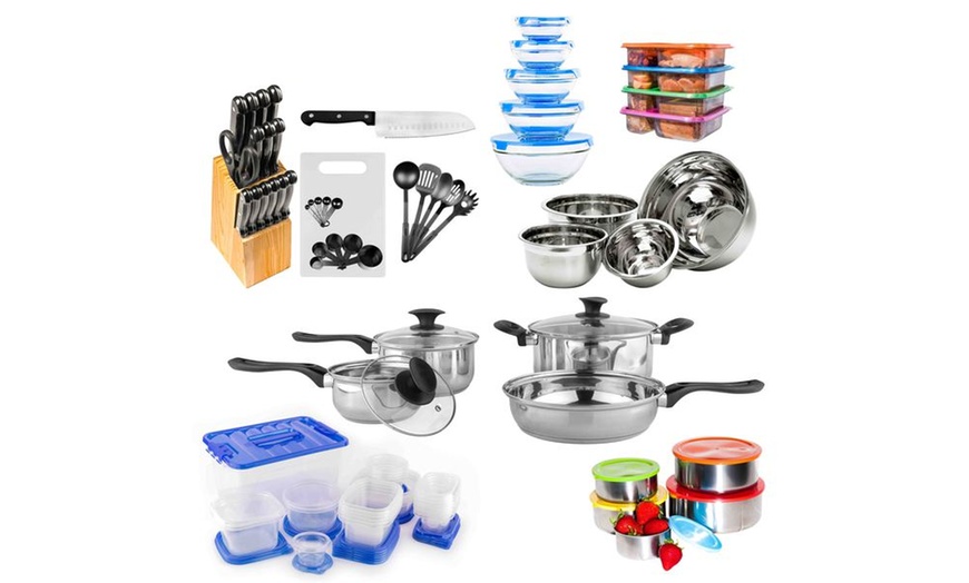 Kitchen Starter Set with Stainless Steel or Nonstick Cookware | Groupon