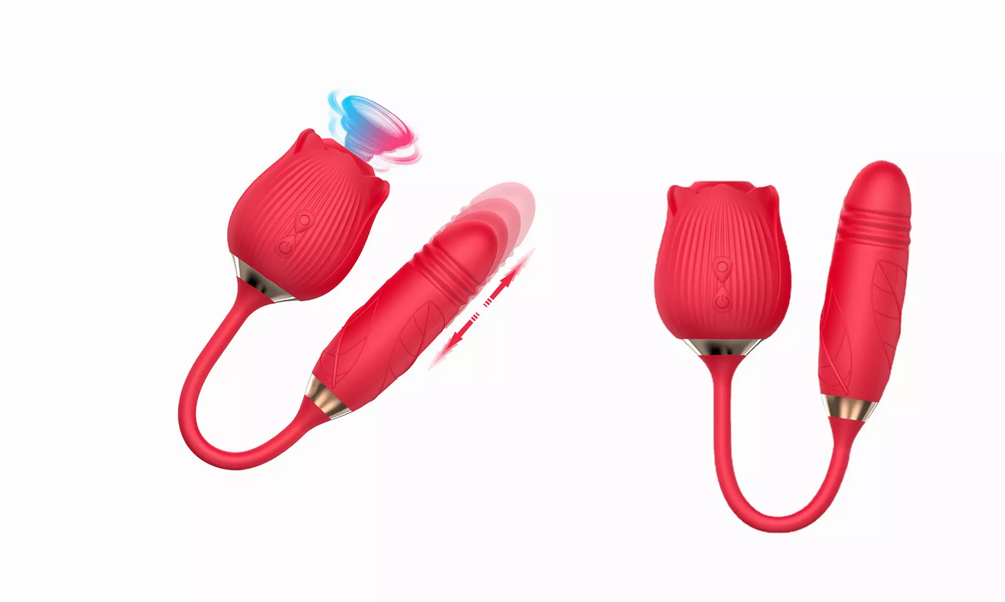 Powerful Rose Clitoral Sucking Vibrator G Spot Thrusting Bullet Sex Toy 10 Speed