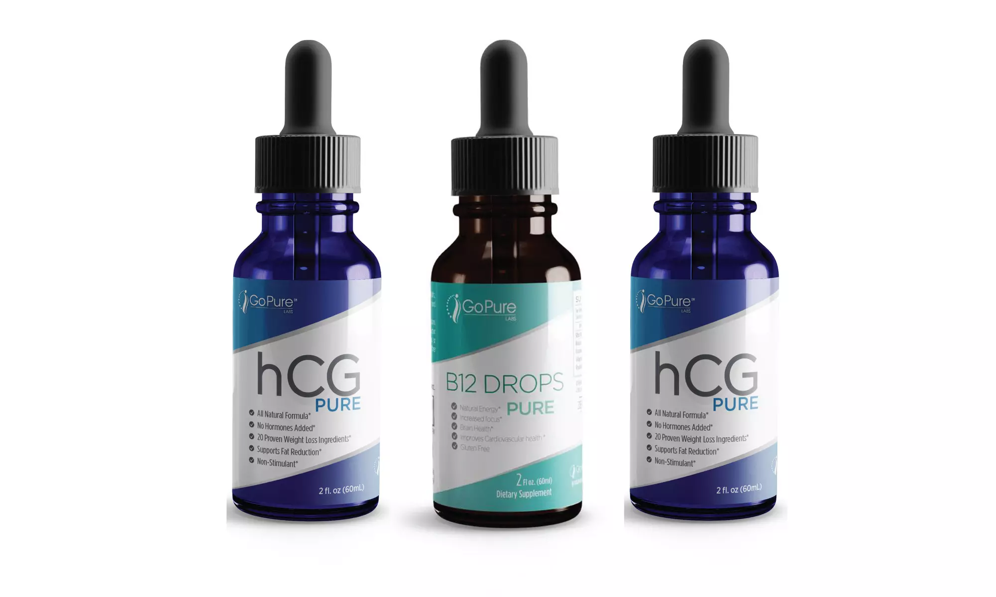 2 Pack hCG Drops Pure and Vitamin B12 Drops Pure - Primary Image