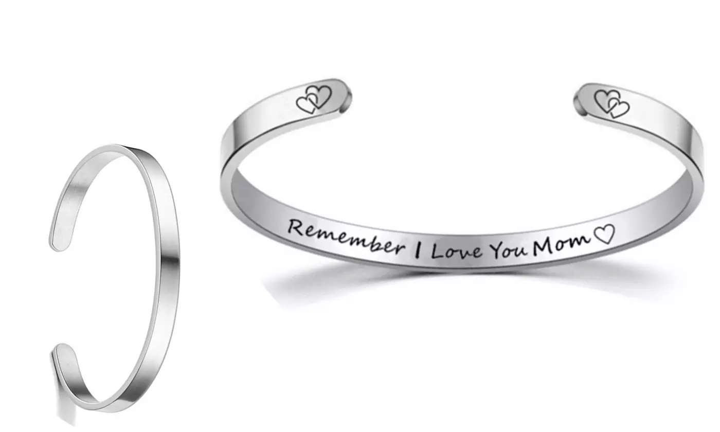 Bracelets for MOM DAD SON DAUGHTER Personalized Inspirational Cuff Bangle
