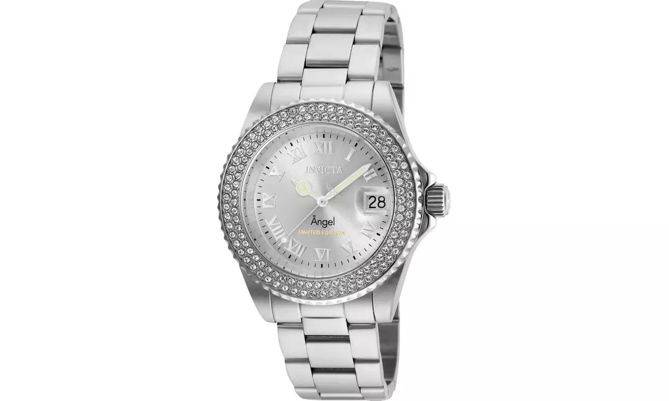 Invicta Womens 24613 Angel Quartz 3 Hand Silver Dial Watch - Primary Image