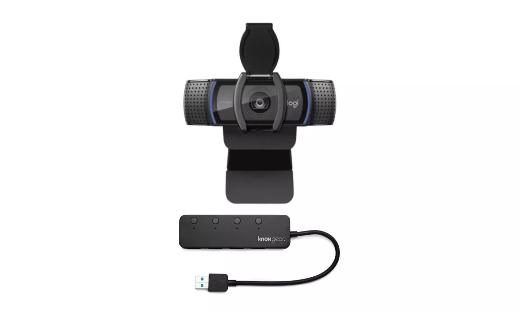 Logitech C920S Pro HD Webcam Bundled with Knox Gear 4-Port 3.0 USB Hub - Primary Image