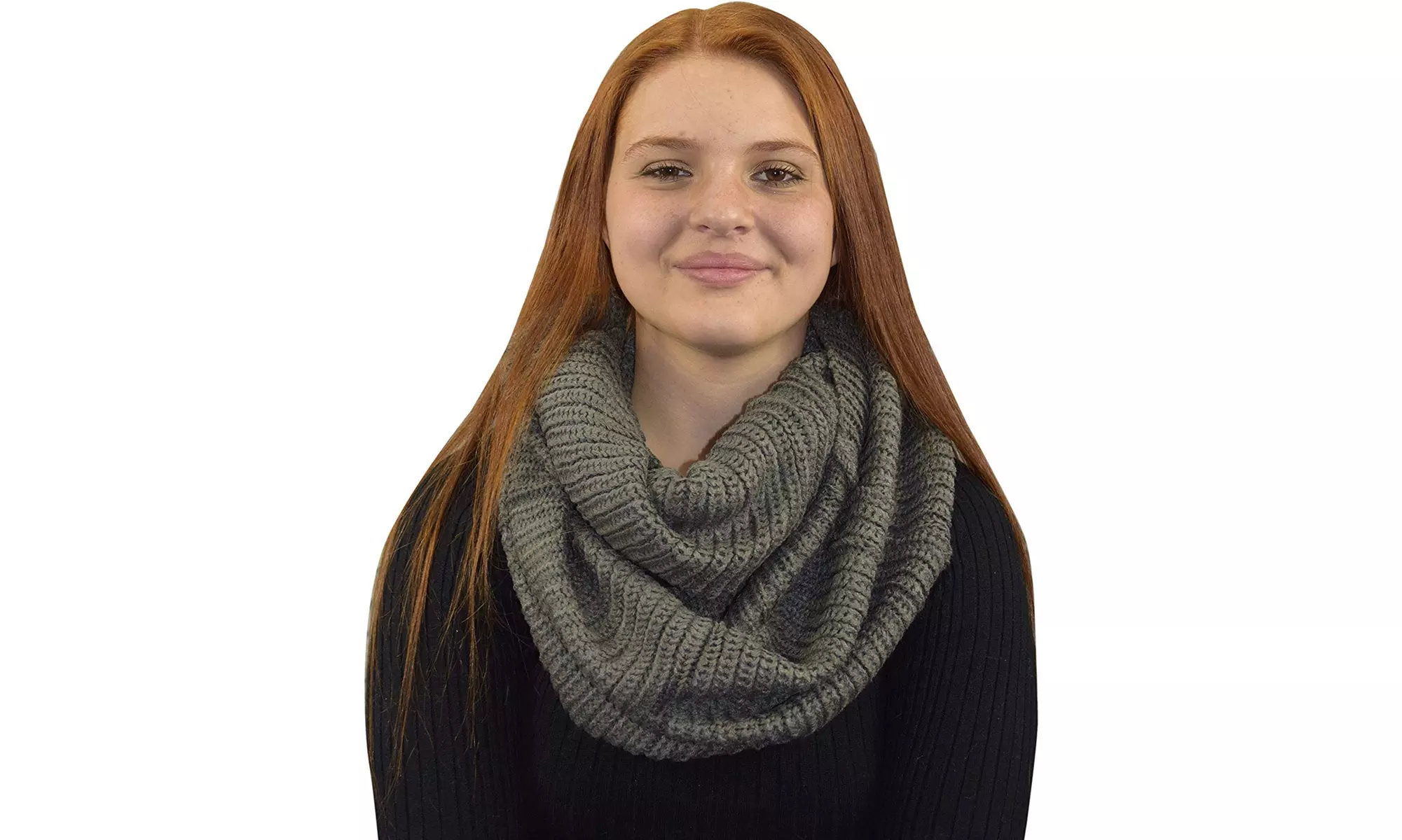 Hand Made Thick Ribbed Chunky Knit Infinity loop Scarves - Second Medium