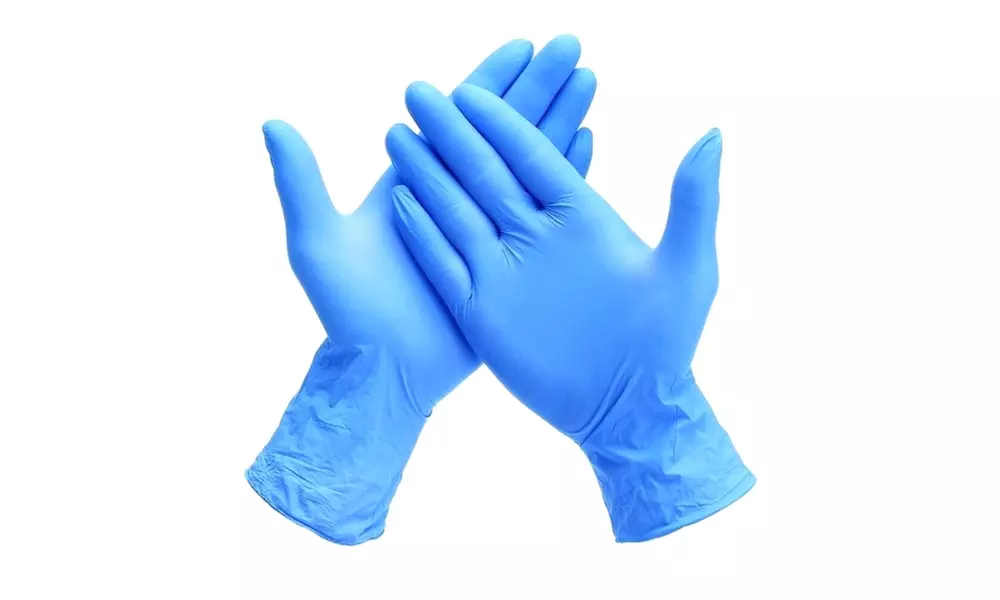 Blue Nitrile Disposable Extra Thick Powder Free Gloves (100-Pack) - Primary Image
