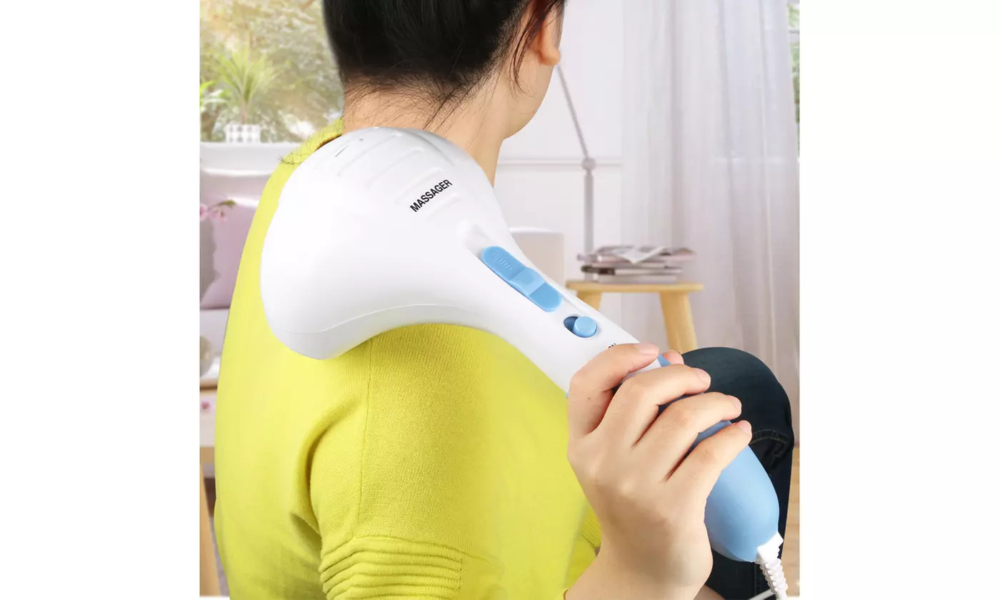 iMounTEK Handheld Full Body Dual Head Massage Wand Electric Percussion Massager