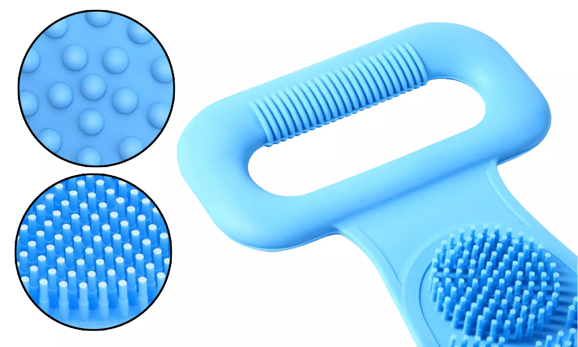 Silicone Double Sided Long Shower Back Massager and Scrubber