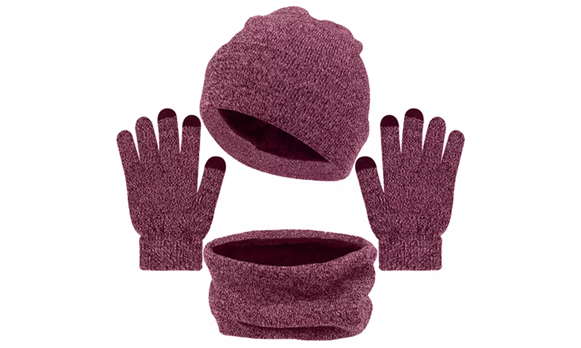 3 PCS Winter Beanie Hat Scarf Touchscreen Gloves for Men Women Knit Scarf Cap