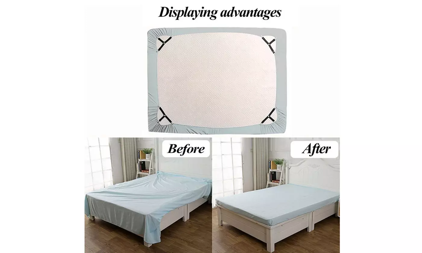 4pcs Triangle Bed Sheet Mattress Holder Fastener Grippers Clips Straps Suspender