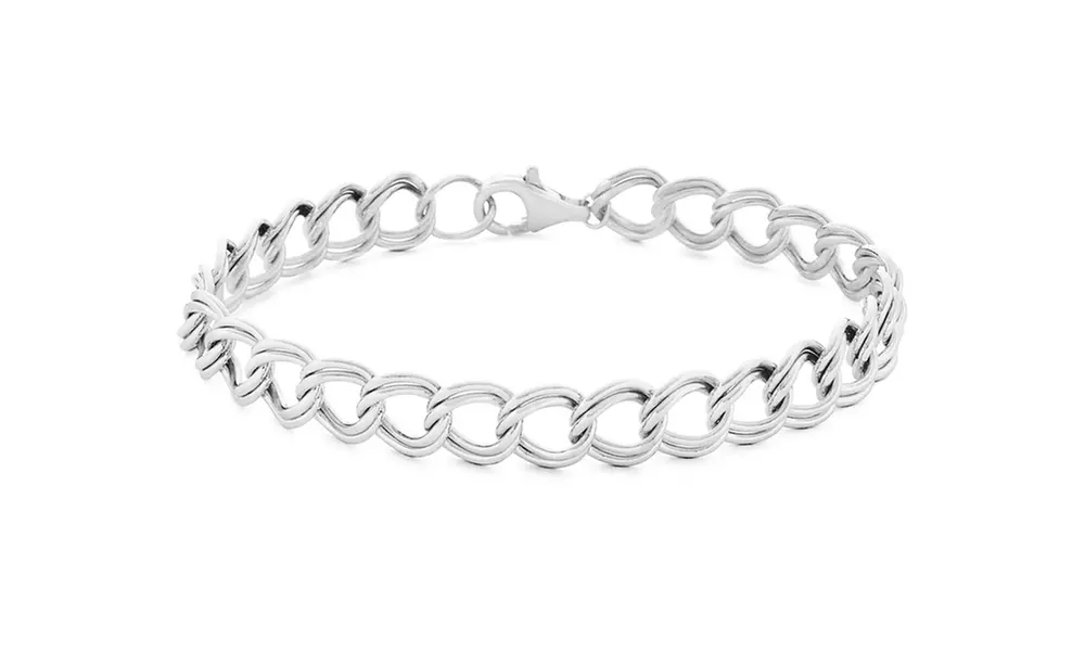 Solid Italian Charm Bracelet in Sterling Silver - Primary Image