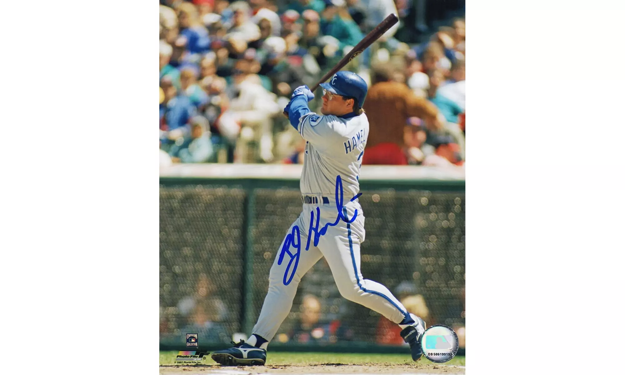Bob Hamelin Signed Kansas City Royals Batting Action 8x10 Photo - Primary Image