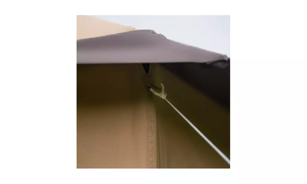 U-style Iron hexagon Patio Gazebo khaki