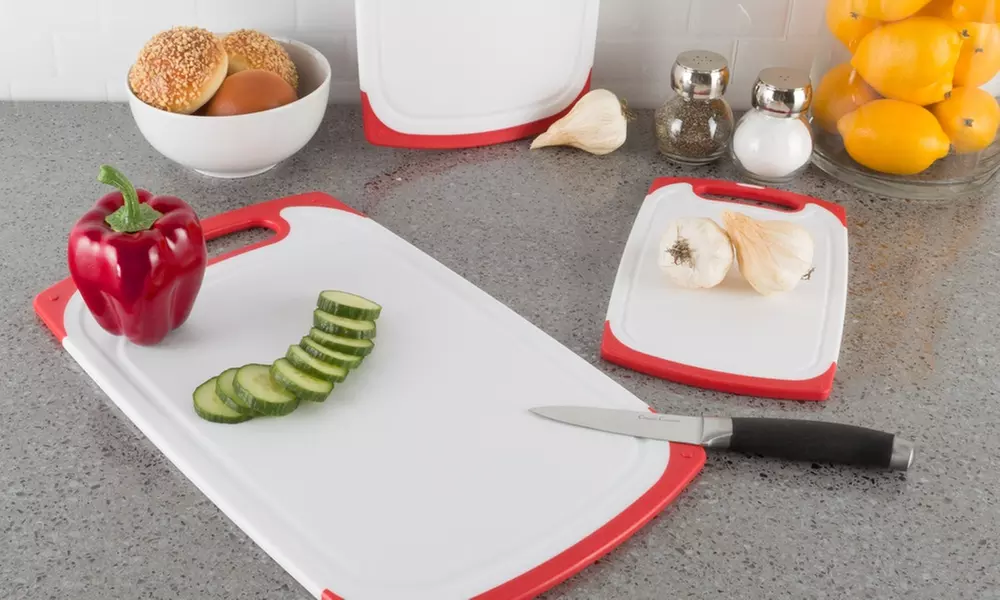 Plastic Kitchen Chopping Board Set with Juice Groove (3-Piece) - Second Medium