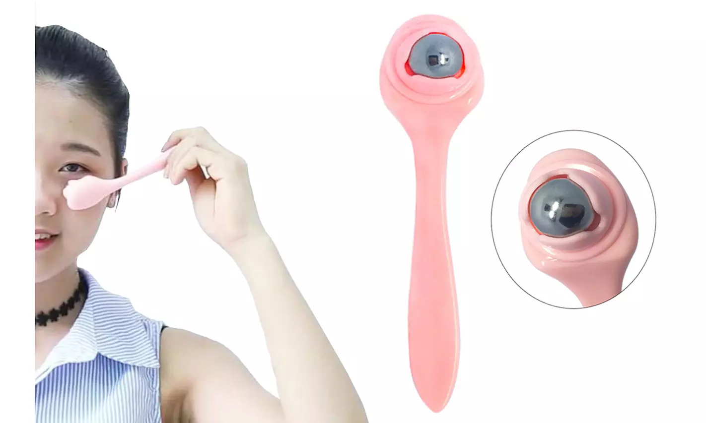 Effective Eye Massager Tool Stainless Steel Roller Plastic Eye Massage Roller - Primary Image