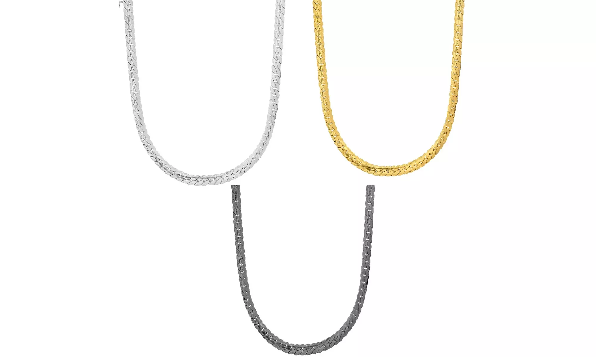 Men's Stainless Steel Curb Cuban Link Flat Necklace Chain
