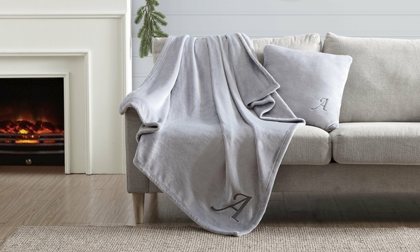 Monogrammed discount fleece blanket